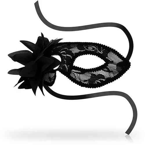 Masque dentelle et fleur noir Ohmama