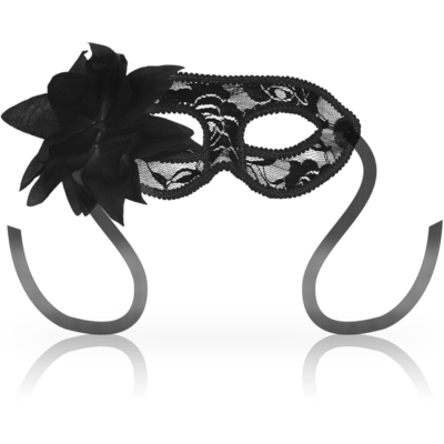 Masque avec dentelle et fleur (Noir) - OHMAMA